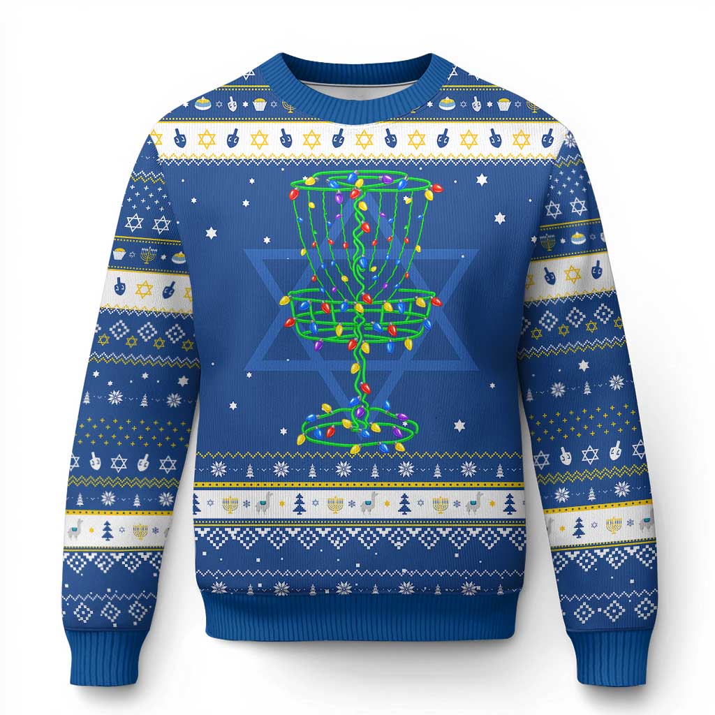 Christmas Disc Golf Basket Hanukkah Ugly Sweater Frisbee Golfer Xmas Gift - Wonder Print Shop