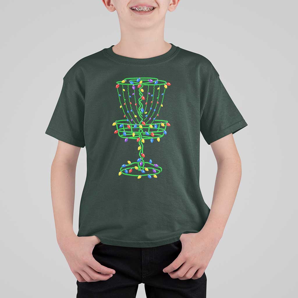 Christmas Disc Golf Basket T Shirt For Kid Frisbee Golfer Xmas Gift - Wonder Print Shop