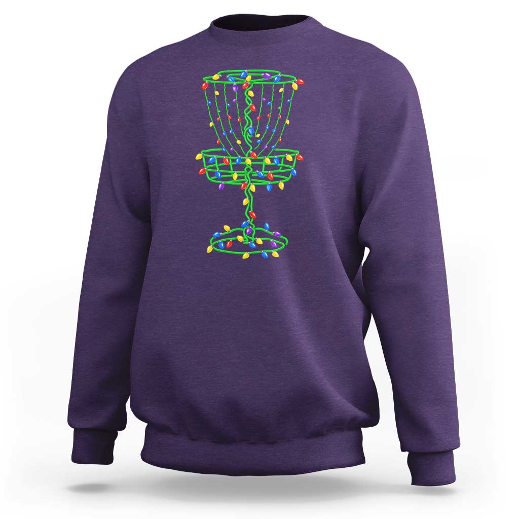 Christmas Disc Golf Basket Sweatshirt Frisbee Golfer Xmas Gift - Wonder Print Shop