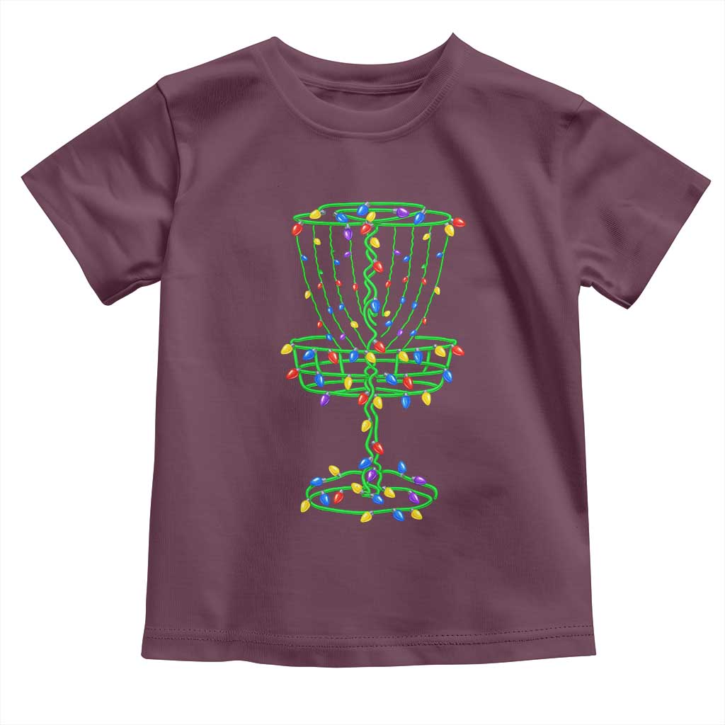 Christmas Disc Golf Basket Toddler T Shirt Frisbee Golfer Xmas Gift - Wonder Print Shop
