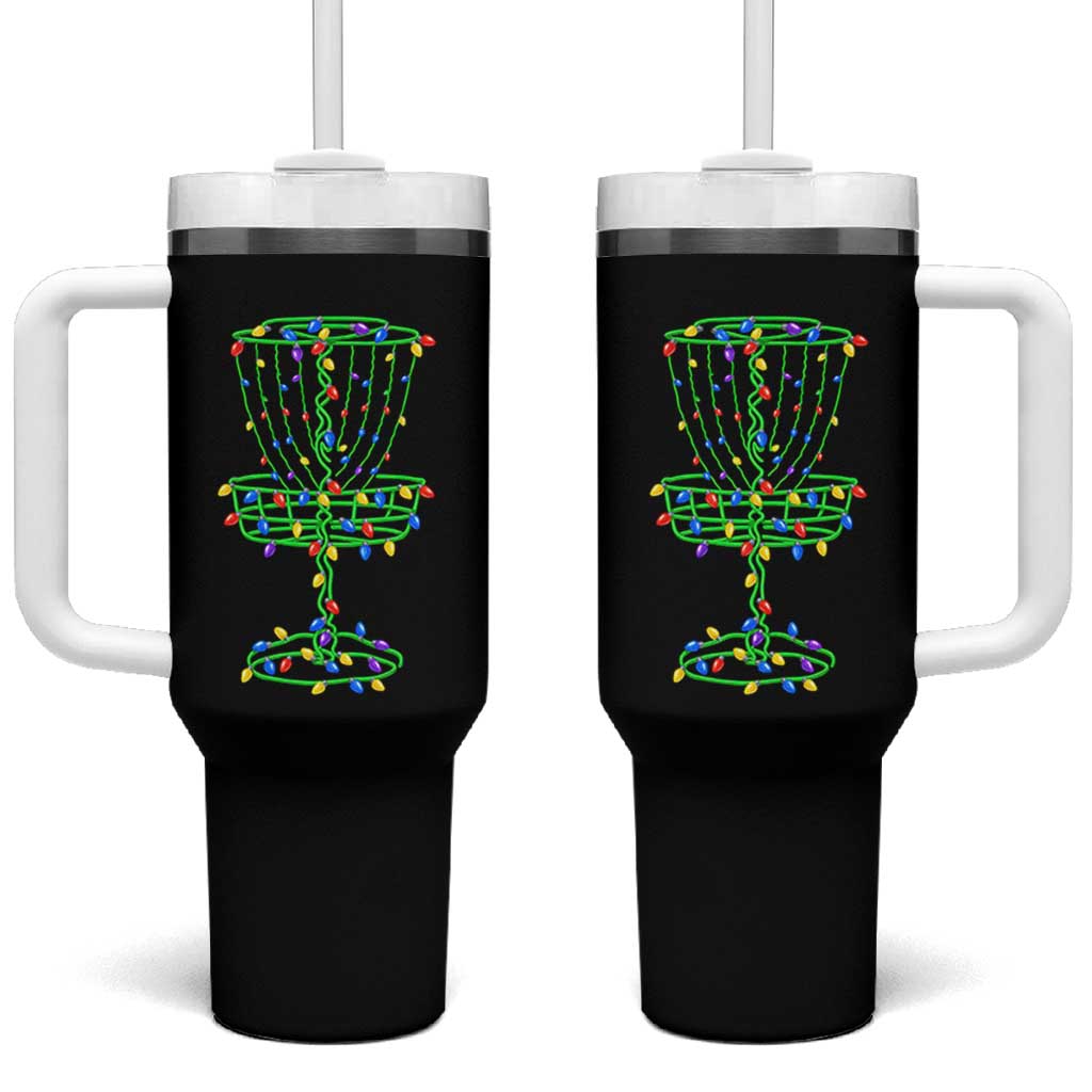 Christmas Disc Golf Basket Tumbler With Handle Frisbee Golfer Xmas Gift - Wonder Print Shop