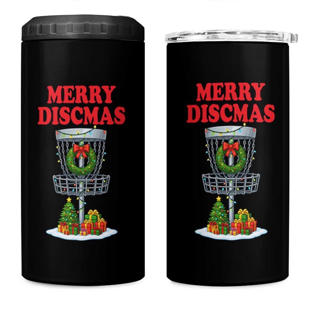 Christmas Disc Golf 4 in 1 Can Cooler Tumbler Merry Discmas Golfers Frisbee Golfer Xmas Gift - Wonder Print Shop