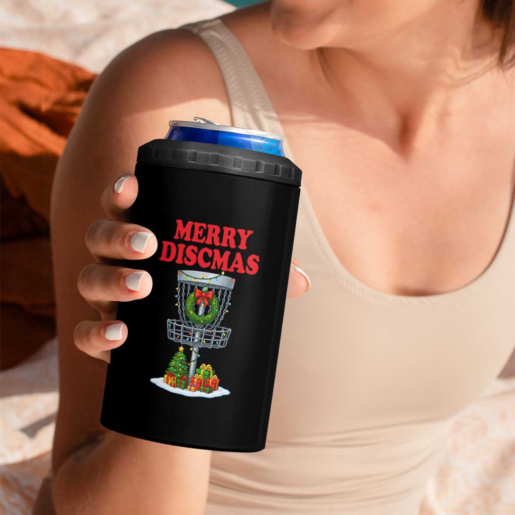 Christmas Disc Golf 4 in 1 Can Cooler Tumbler Merry Discmas Golfers Frisbee Golfer Xmas Gift - Wonder Print Shop