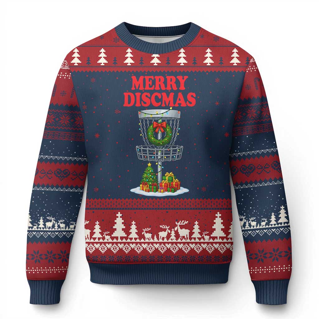 Xmas Disc Golf Ugly Christmas Sweater Merry Discmas Golfers Frisbee Golfer Xmas Gift - Wonder Print Shop