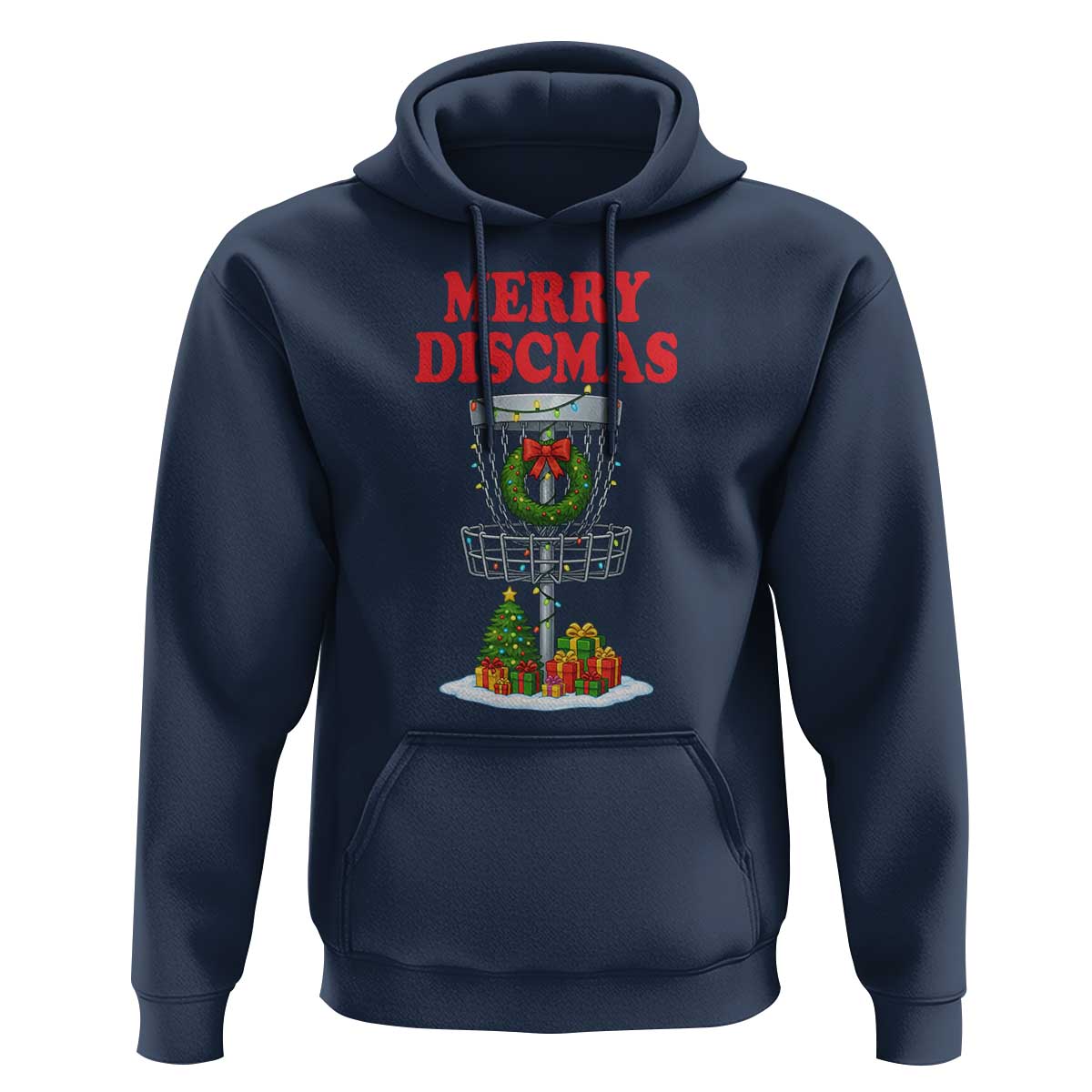 Christmas Disc Golf Hoodie Merry Discmas Golfers Frisbee Golfer Xmas Gift - Wonder Print Shop