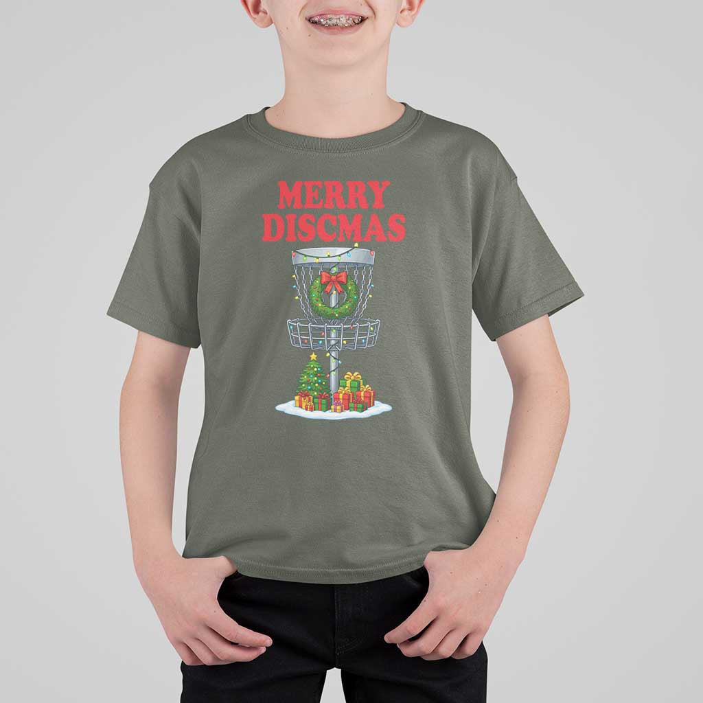 Christmas Disc Golf T Shirt For Kid Merry Discmas Golfers Frisbee Golfer Xmas Gift - Wonder Print Shop