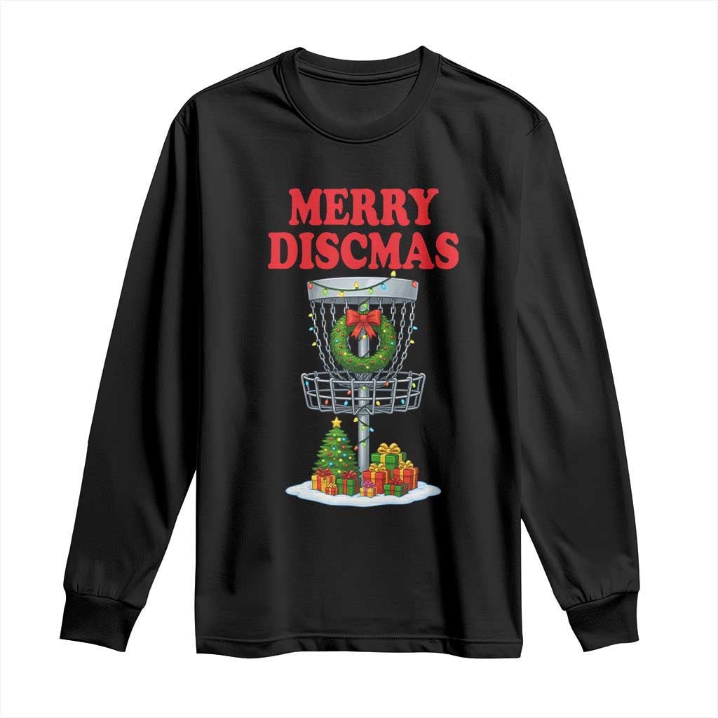 Christmas Disc Golf Long Sleeve Shirt Merry Discmas Golfers Frisbee Golfer Xmas Gift - Wonder Print Shop