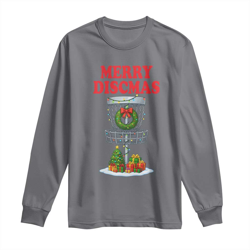 Christmas Disc Golf Long Sleeve Shirt Merry Discmas Golfers Frisbee Golfer Xmas Gift - Wonder Print Shop