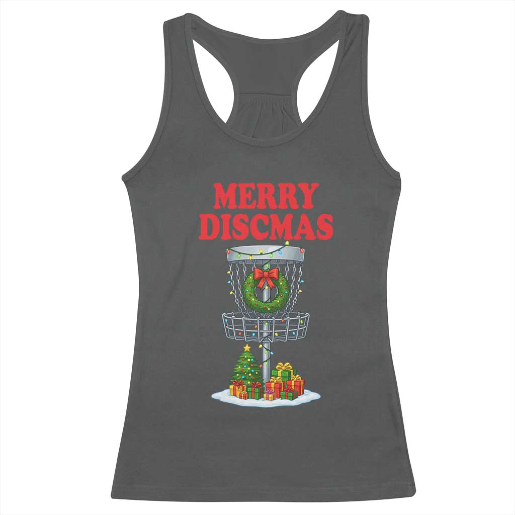Christmas Disc Golf Racerback Tank Top Merry Discmas Golfers Frisbee Golfer Xmas Gift - Wonder Print Shop