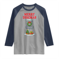 Christmas Disc Golf Raglan Shirt Merry Discmas Golfers Frisbee Golfer Xmas Gift - Wonder Print Shop