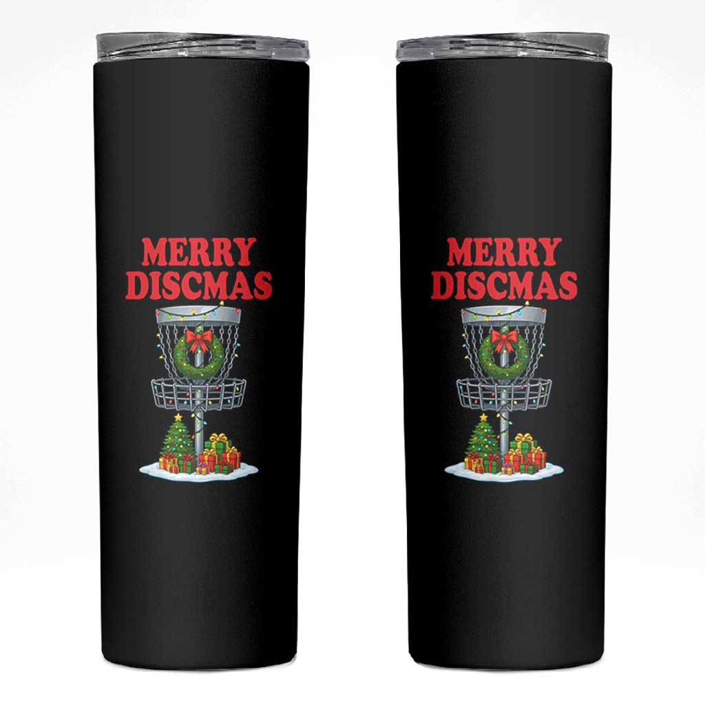 Christmas Disc Golf Skinny Tumbler Merry Discmas Golfers Frisbee Golfer Xmas Gift - Wonder Print Shop