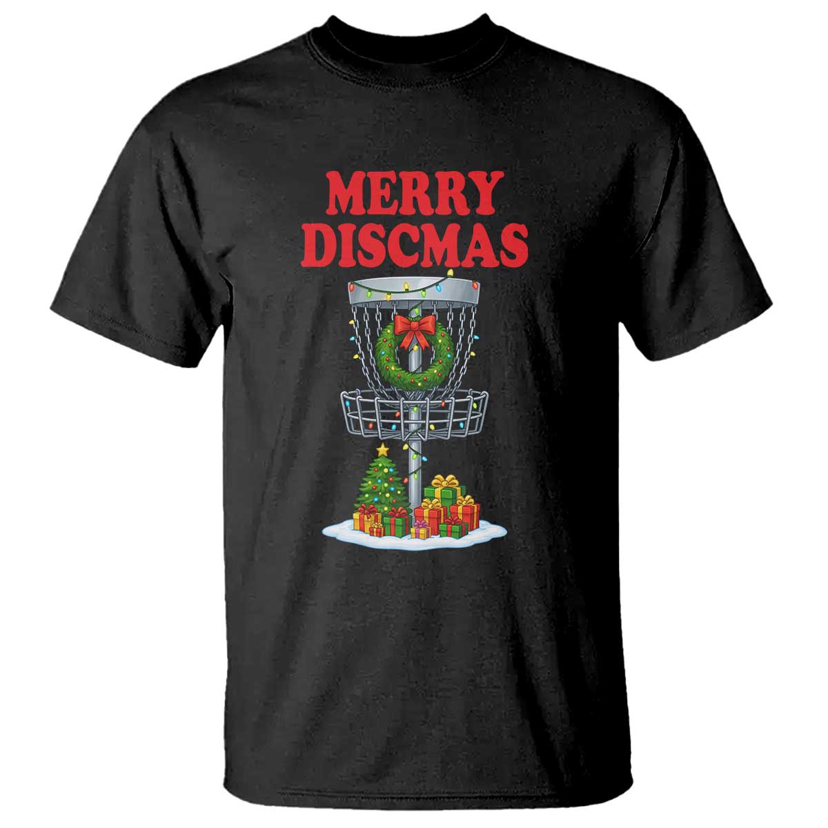 Christmas Disc Golf T Shirt Merry Discmas Golfers Frisbee Golfer Xmas Gift - Wonder Print Shop