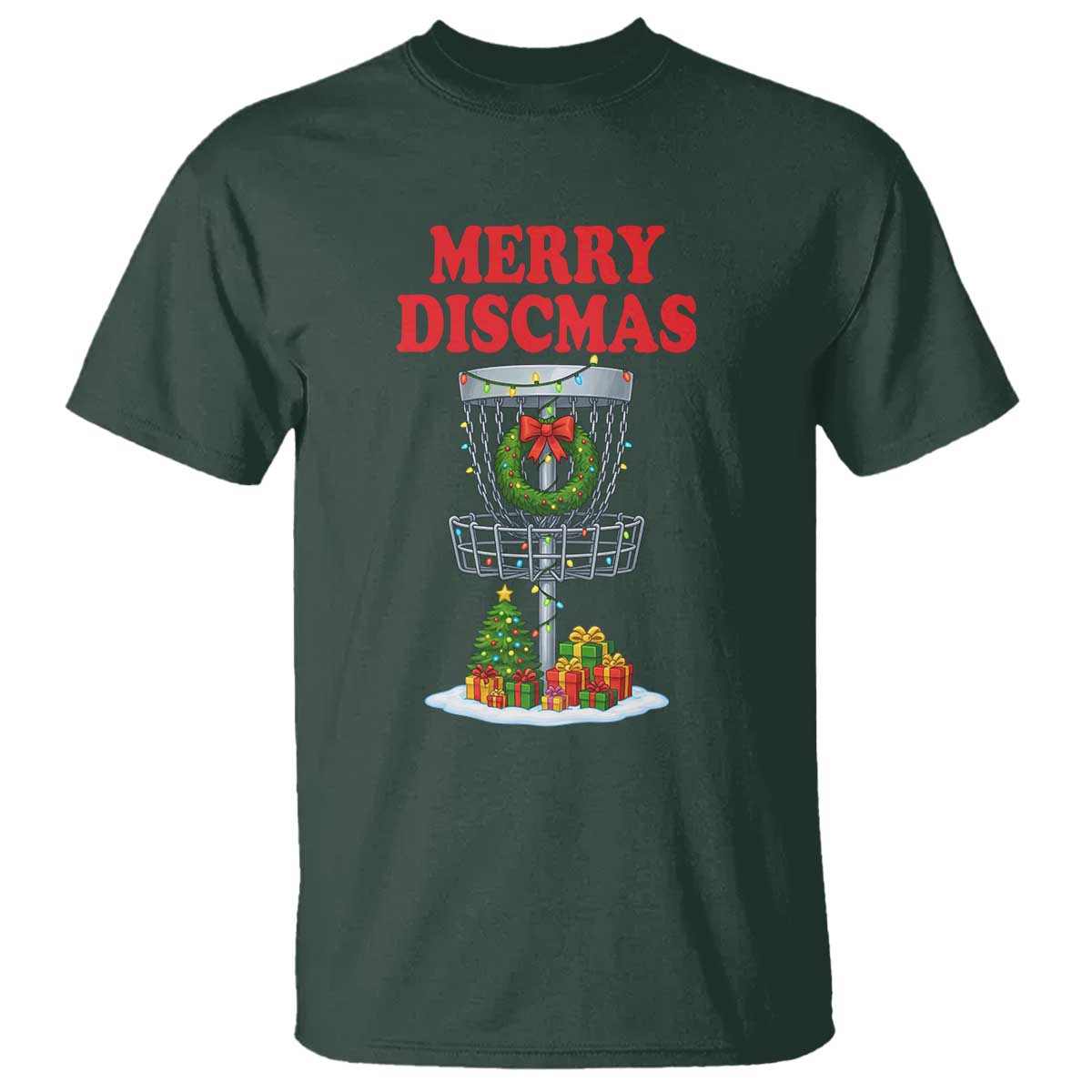 Christmas Disc Golf T Shirt Merry Discmas Golfers Frisbee Golfer Xmas Gift - Wonder Print Shop