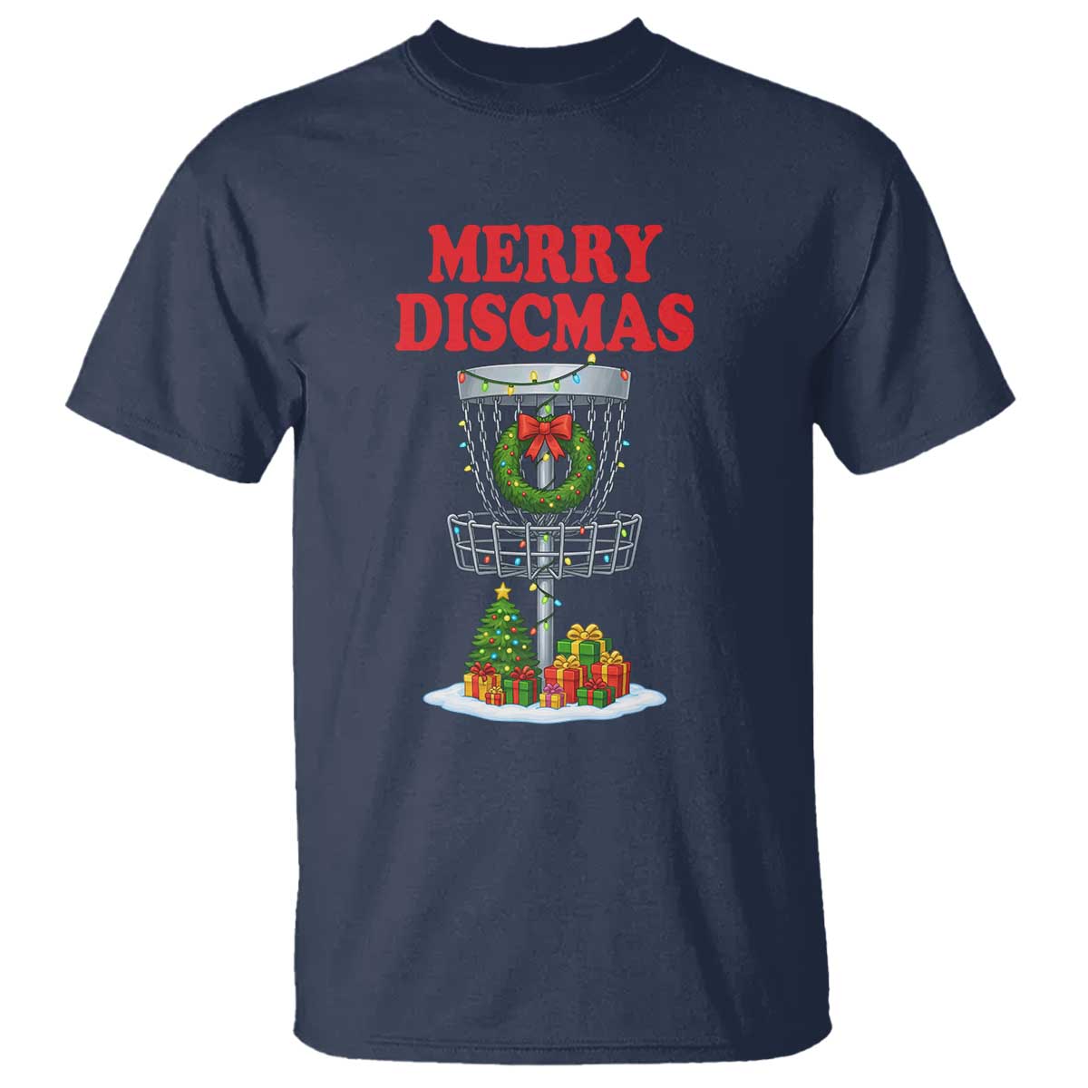 Christmas Disc Golf T Shirt Merry Discmas Golfers Frisbee Golfer Xmas Gift - Wonder Print Shop