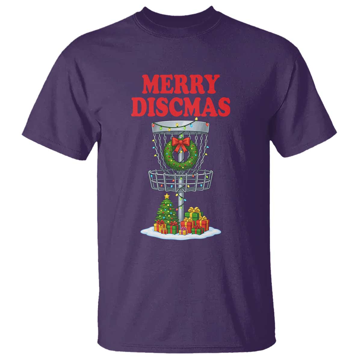Christmas Disc Golf T Shirt Merry Discmas Golfers Frisbee Golfer Xmas Gift - Wonder Print Shop