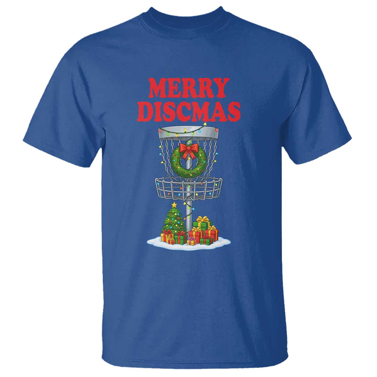 Christmas Disc Golf T Shirt Merry Discmas Golfers Frisbee Golfer Xmas Gift - Wonder Print Shop