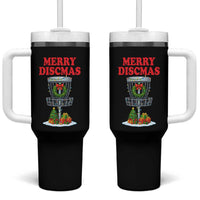 Christmas Disc Golf Tumbler With Handle Merry Discmas Golfers Frisbee Golfer Xmas Gift - Wonder Print Shop