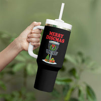 Christmas Disc Golf Tumbler With Handle Merry Discmas Golfers Frisbee Golfer Xmas Gift - Wonder Print Shop