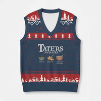 Taters Potatoes V-Neck Knit Sweater Vest Funny Movie Fans Holiday Gift - Wonder Print Shop