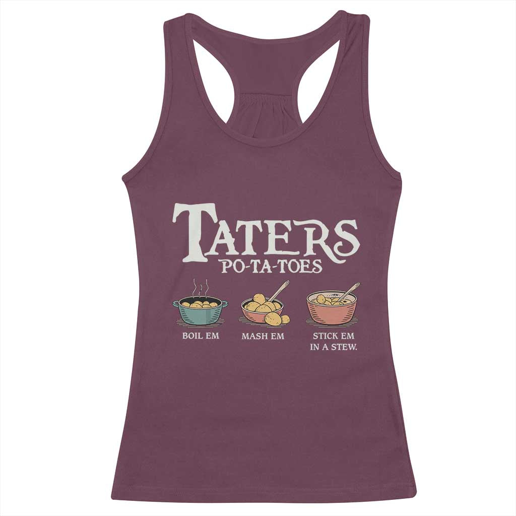 Taters Potatoes Racerback Tank Top Funny Movie Fans Holiday Gift - Wonder Print Shop