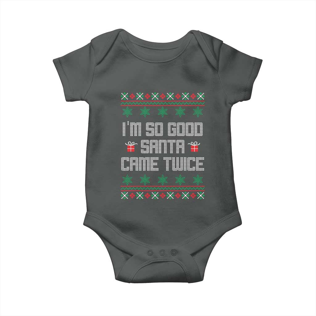 I'm So Good Santa Came Twice Baby Onesie Funny Ugly Matching Couple Christmas Outfit Pajama - Wonder Print Shop