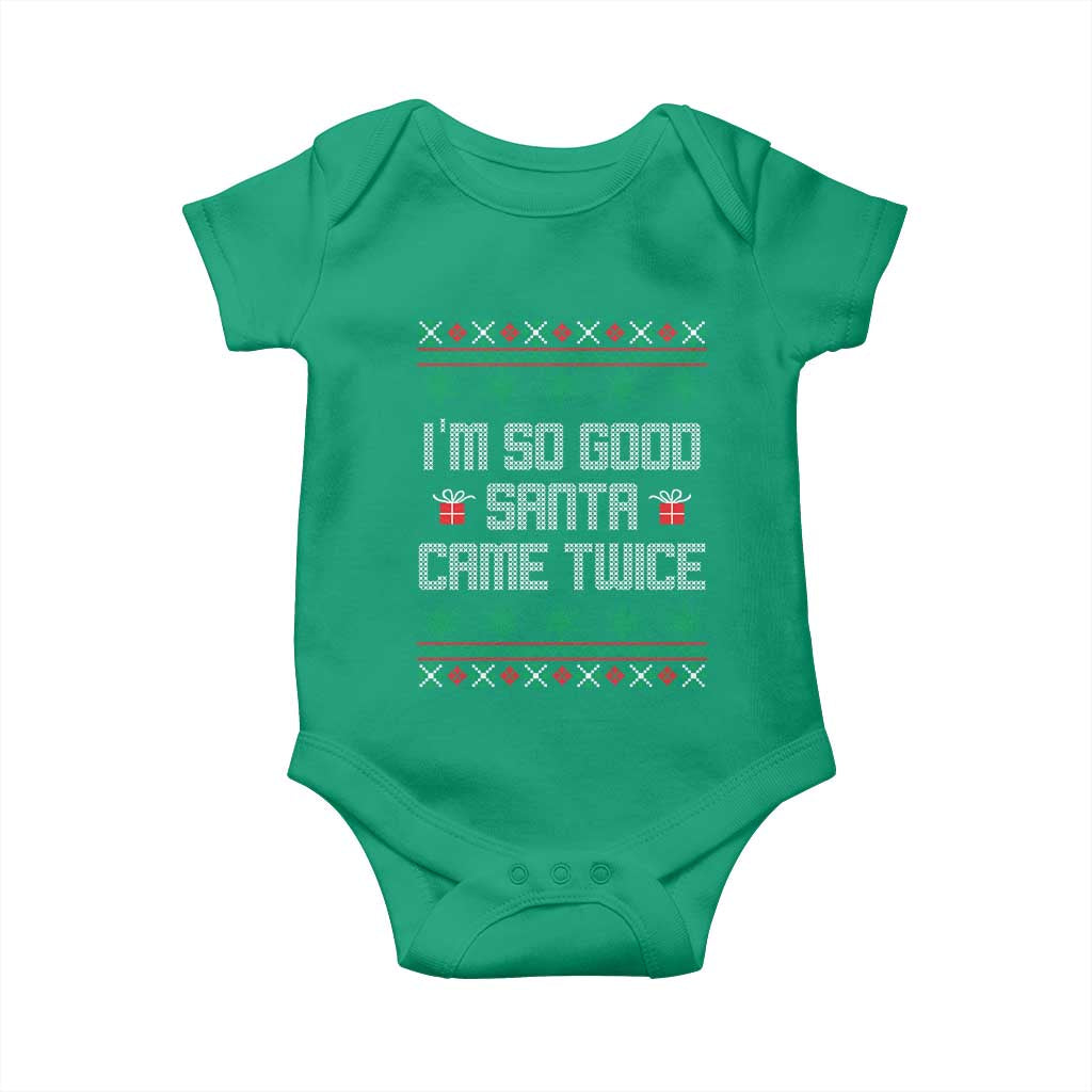 I'm So Good Santa Came Twice Baby Onesie Funny Ugly Matching Couple Christmas Outfit Pajama - Wonder Print Shop