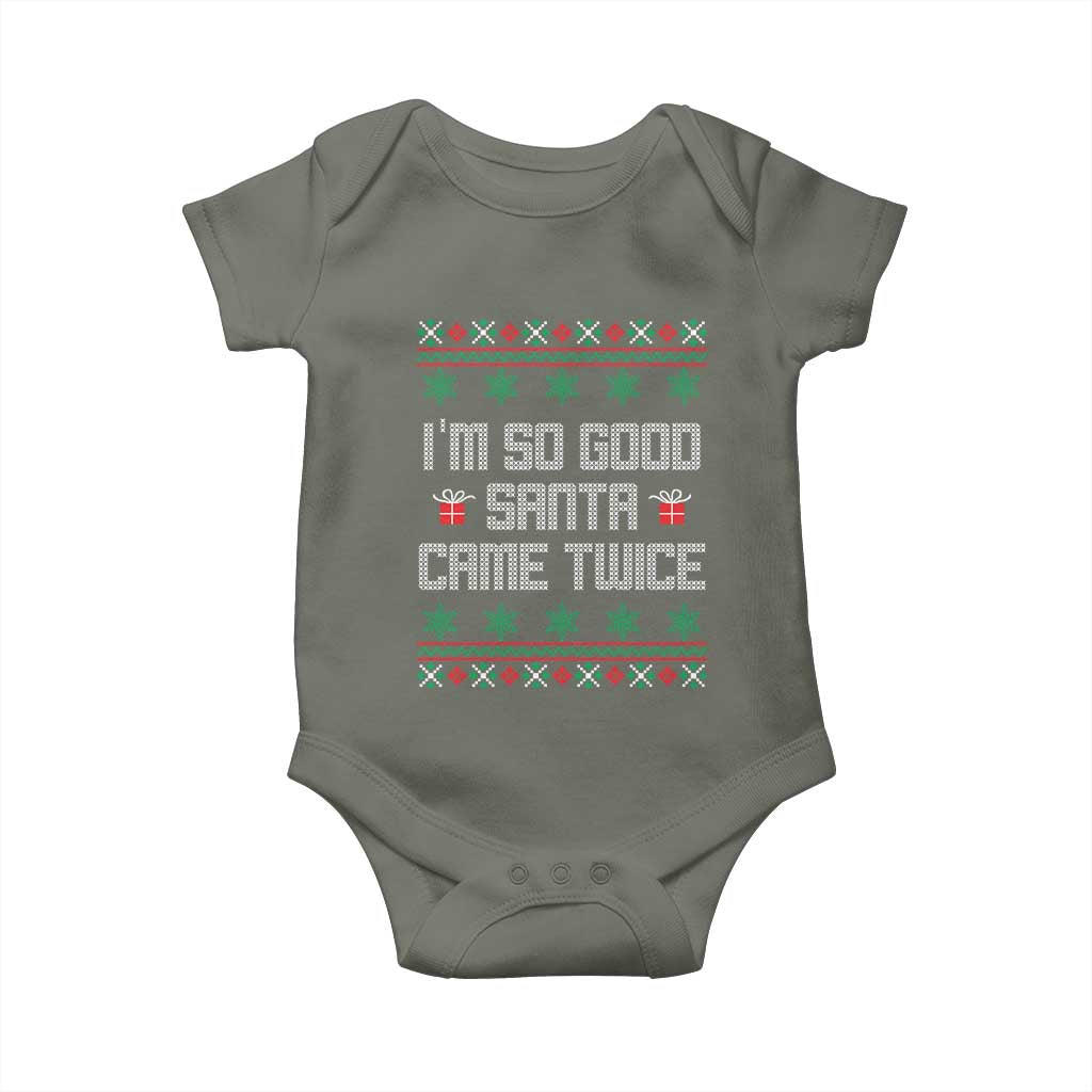 I'm So Good Santa Came Twice Baby Onesie Funny Ugly Matching Couple Christmas Outfit Pajama - Wonder Print Shop