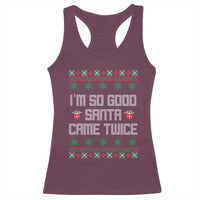 I'm So Good Santa Came Twice Racerback Tank Top Funny Ugly Matching Couple Christmas Outfit Pajama - Wonder Print Shop