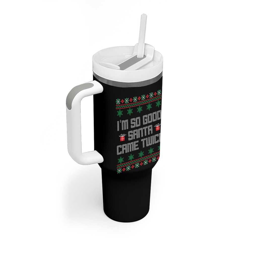 I'm So Good Santa Came Twice Tumbler With Handle Funny Ugly Matching Couple Christmas Outfit Pajama - Wonder Print Shop