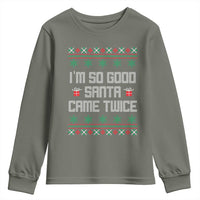 I'm So Good Santa Came Twice Youth Sweatshirt Funny Ugly Matching Couple Christmas Outfit Pajama - Wonder Print Shop