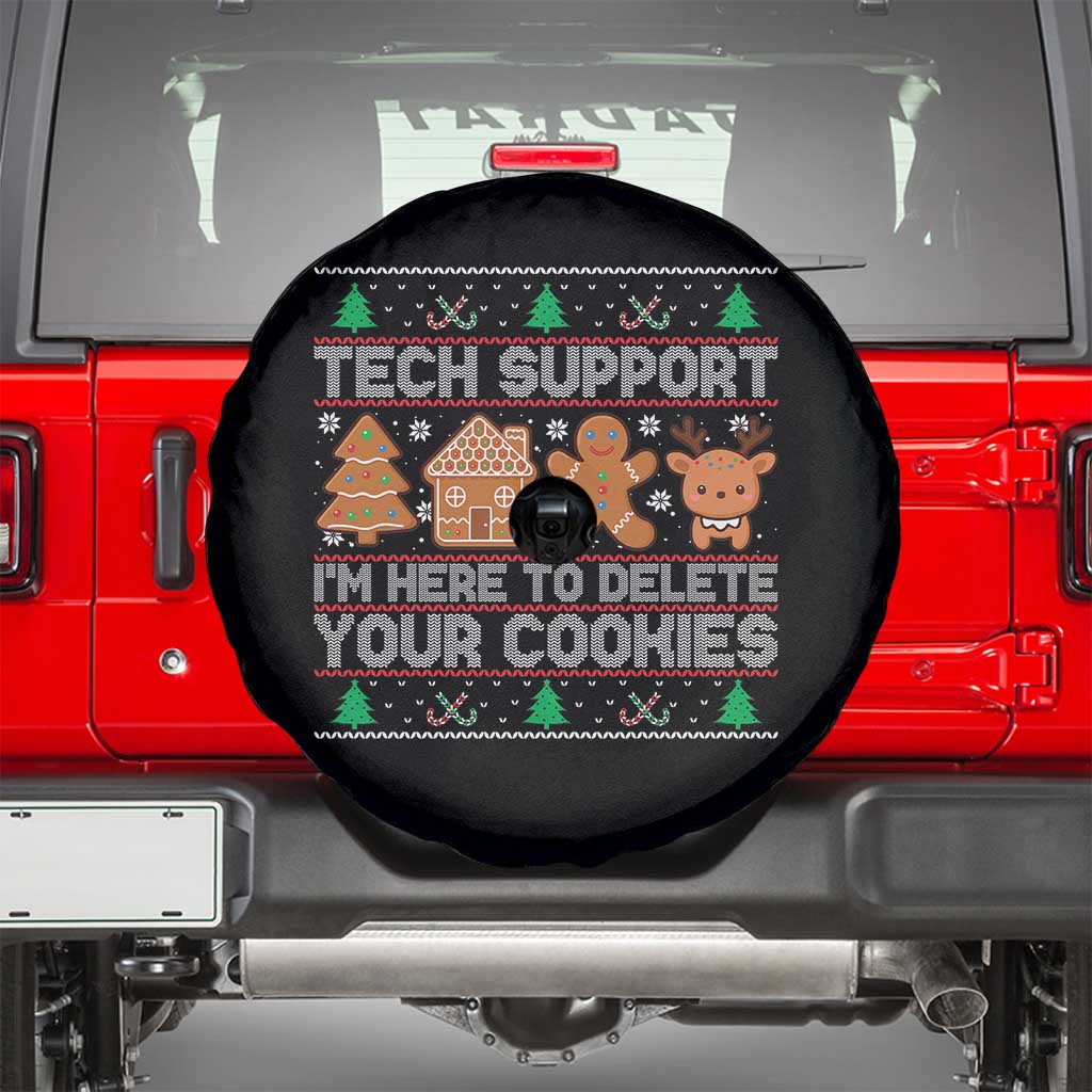 Funny Christmas Tech Support Spare Tire Cover Computer Programmer Gift Here To Delete Cookies Ugly Xmas - Wonder Print Shop