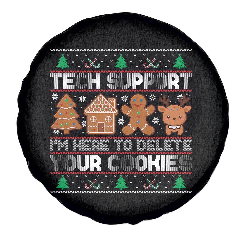 Funny Christmas Tech Support Spare Tire Cover Computer Programmer Gift Here To Delete Cookies Ugly Xmas - Wonder Print Shop
