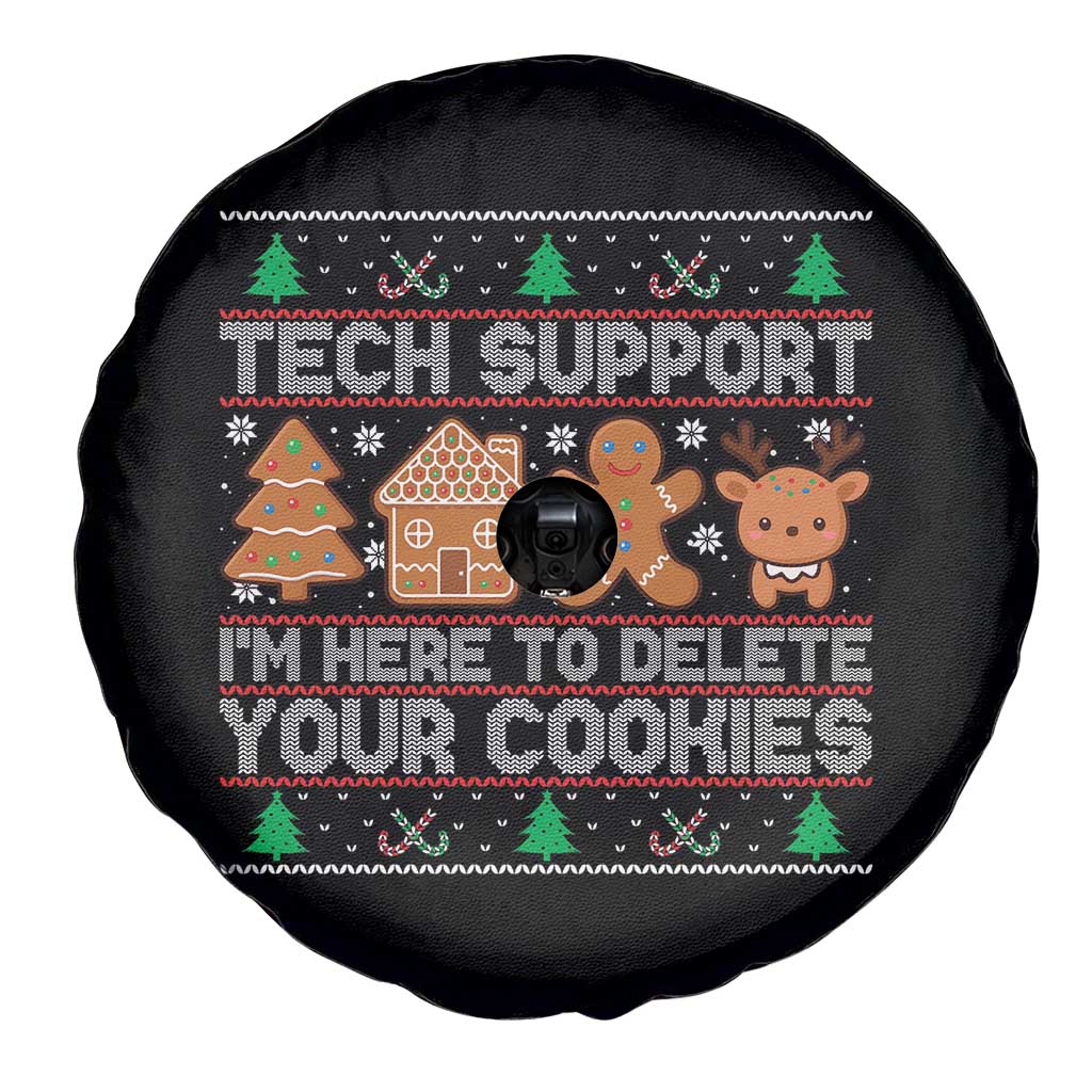 Funny Christmas Tech Support Spare Tire Cover Computer Programmer Gift Here To Delete Cookies Ugly Xmas - Wonder Print Shop