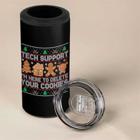 Funny Christmas Tech Support 4 in 1 Can Cooler Tumbler Computer Programmer Gift Here To Delete Cookies Ugly Xmas - Wonder Print Shop