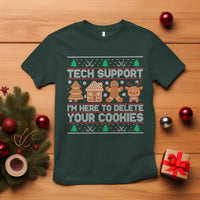 Funny Christmas Tech Support T Shirt Computer Programmer Gift Here To Delete Cookies Ugly Xmas - Wonder Print Shop