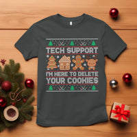 Funny Christmas Tech Support T Shirt Computer Programmer Gift Here To Delete Cookies Ugly Xmas - Wonder Print Shop