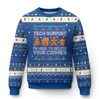 Funny Christmas Tech Support Hanukkah Ugly Sweater Computer Programmer Gift Here To Delete Cookies Ugly Xmas - Wonder Print Shop