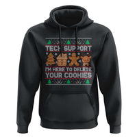 Funny Christmas Tech Support Hoodie Computer Programmer Gift Here To Delete Cookies Ugly Xmas - Wonder Print Shop