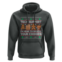 Funny Christmas Tech Support Hoodie Computer Programmer Gift Here To Delete Cookies Ugly Xmas - Wonder Print Shop