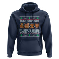 Funny Christmas Tech Support Hoodie Computer Programmer Gift Here To Delete Cookies Ugly Xmas - Wonder Print Shop