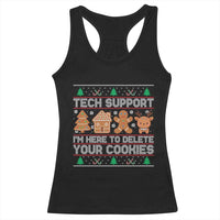 Funny Christmas Tech Support Racerback Tank Top Computer Programmer Gift Here To Delete Cookies Ugly Xmas - Wonder Print Shop