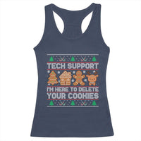 Funny Christmas Tech Support Racerback Tank Top Computer Programmer Gift Here To Delete Cookies Ugly Xmas - Wonder Print Shop