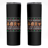 Funny Christmas Tech Support Skinny Tumbler Computer Programmer Gift Here To Delete Cookies Ugly Xmas - Wonder Print Shop