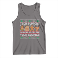 Funny Christmas Tech Support Tank Top Computer Programmer Gift Here To Delete Cookies Ugly Xmas - Wonder Print Shop