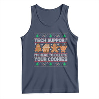 Funny Christmas Tech Support Tank Top Computer Programmer Gift Here To Delete Cookies Ugly Xmas - Wonder Print Shop