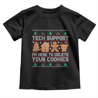 Funny Christmas Tech Support Toddler T Shirt Computer Programmer Gift Here To Delete Cookies Ugly Xmas - Wonder Print Shop
