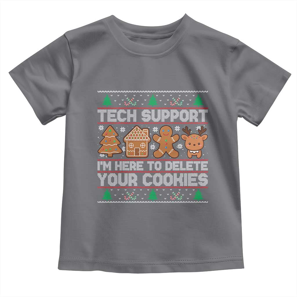 Funny Christmas Tech Support Toddler T Shirt Computer Programmer Gift Here To Delete Cookies Ugly Xmas - Wonder Print Shop
