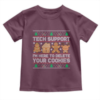 Funny Christmas Tech Support Toddler T Shirt Computer Programmer Gift Here To Delete Cookies Ugly Xmas - Wonder Print Shop