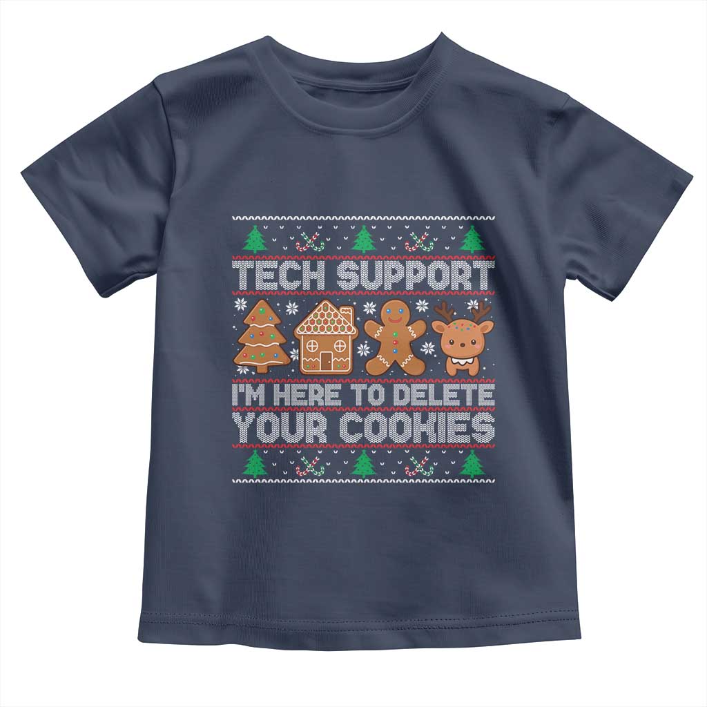 Funny Christmas Tech Support Toddler T Shirt Computer Programmer Gift Here To Delete Cookies Ugly Xmas - Wonder Print Shop