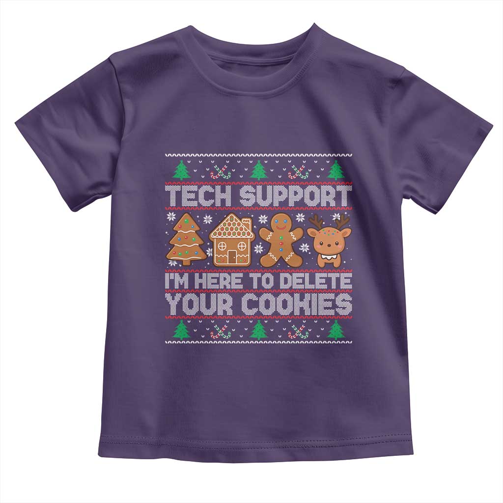 Funny Christmas Tech Support Toddler T Shirt Computer Programmer Gift Here To Delete Cookies Ugly Xmas - Wonder Print Shop
